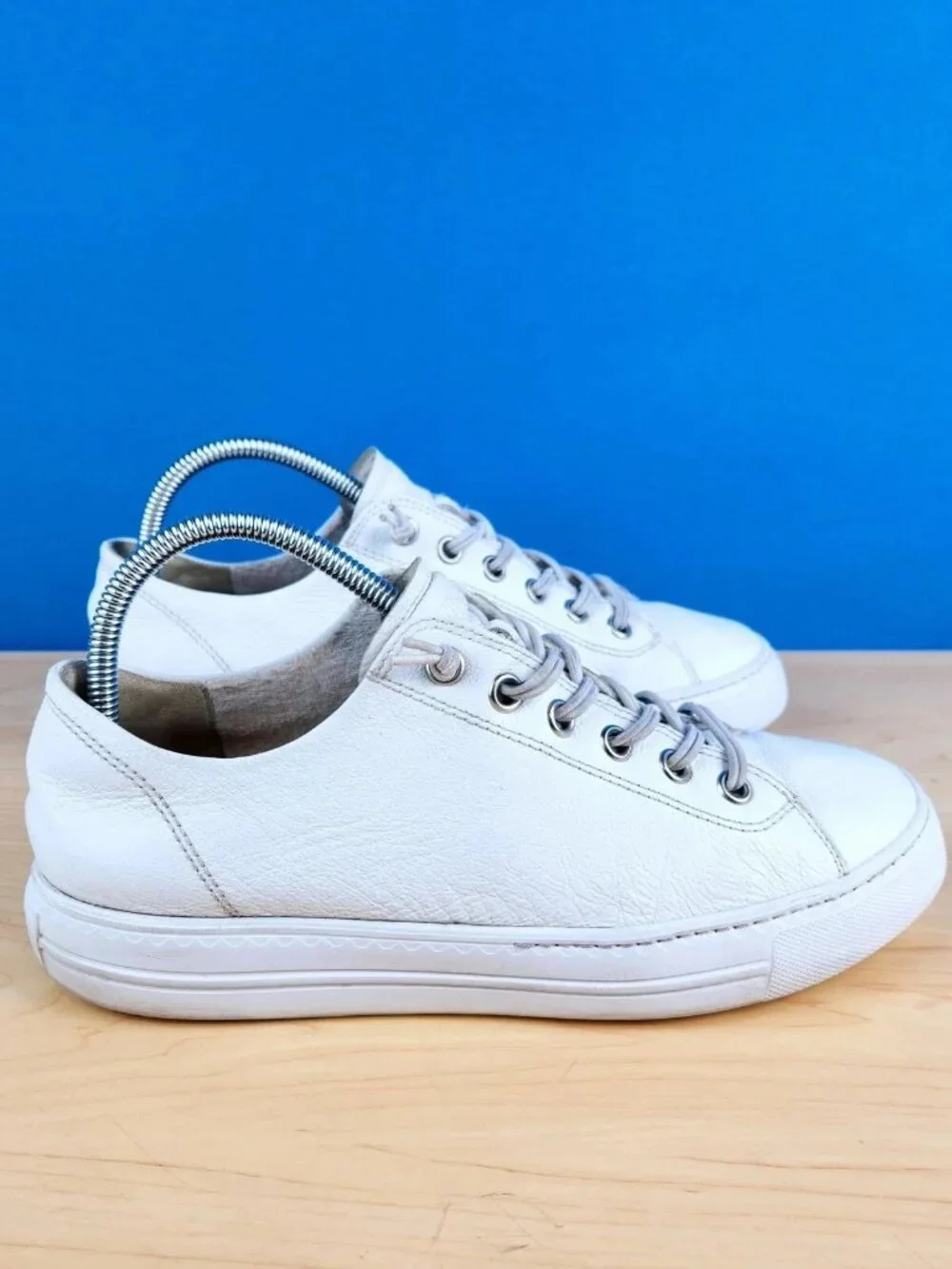 Paul Green Hadley Platform Low Sneakers White Leather Womens Size 7.5 Austria